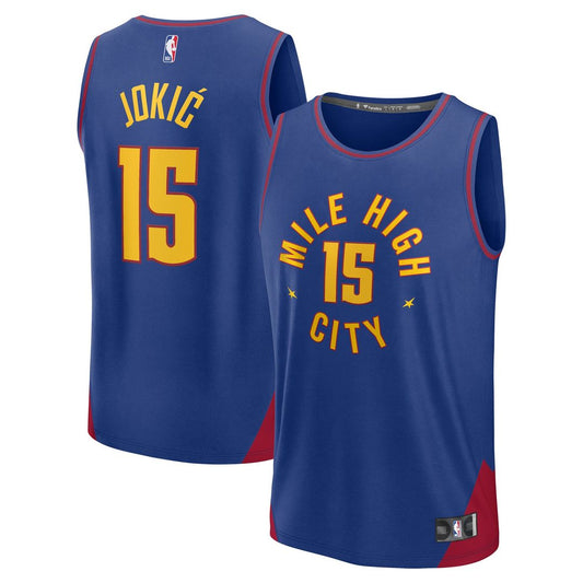 Denver Nuggets Nikola Jokic Fanatics Fast Break Replica Player Jersey - Statement Edition - Blue