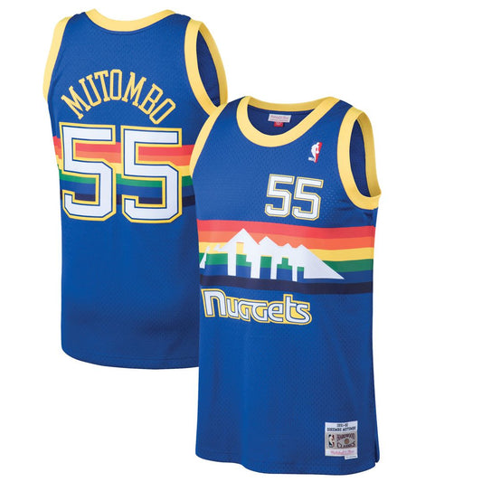 Denver Nuggets Dikembe Mutombo Mitchell & Ness 1991/92 Hardwood Classics Swingman Jersey - Blue