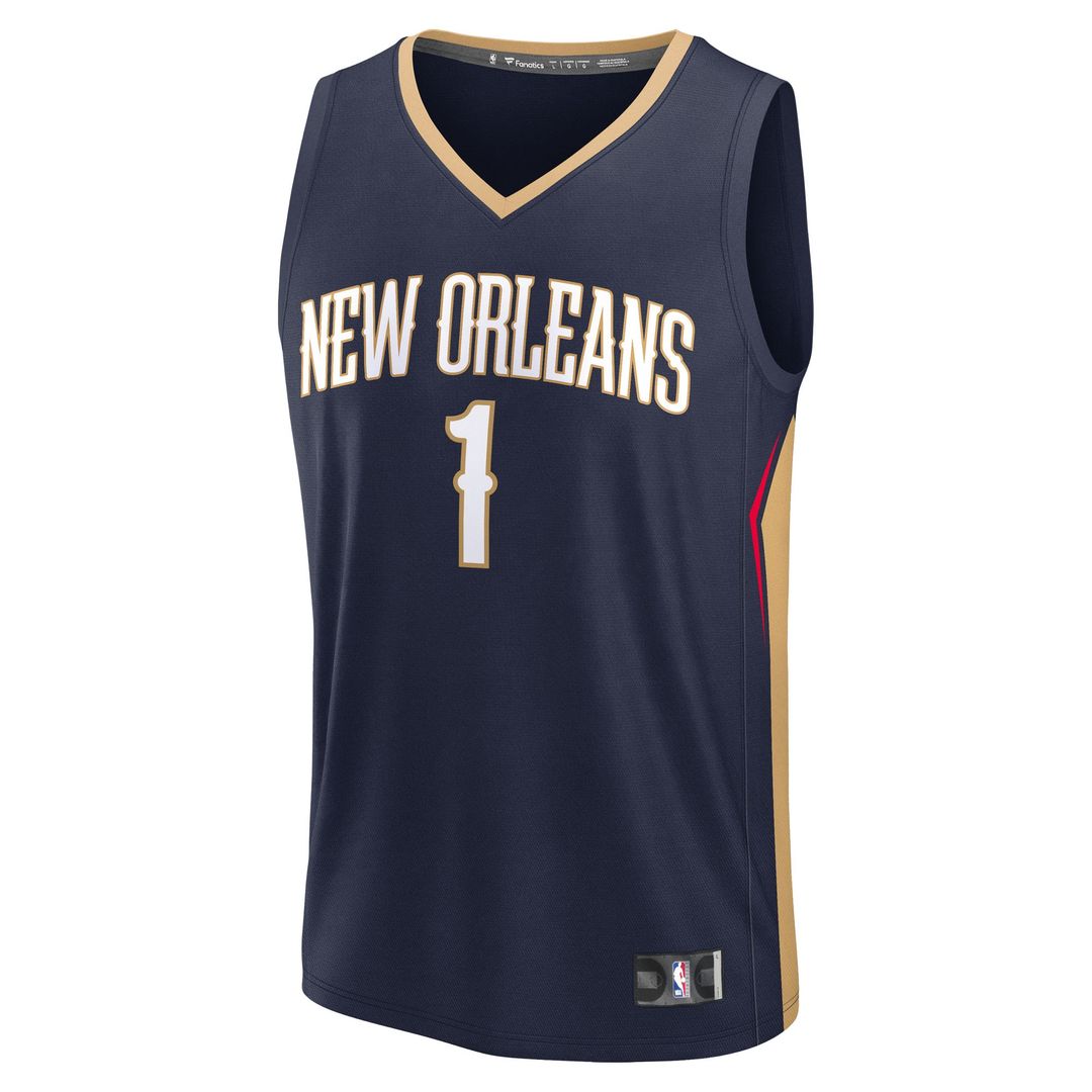 New Orleans Pelicans Zion Williamson Fanatics Fast Break Replica Player Jersey - Icon Edition - Navy