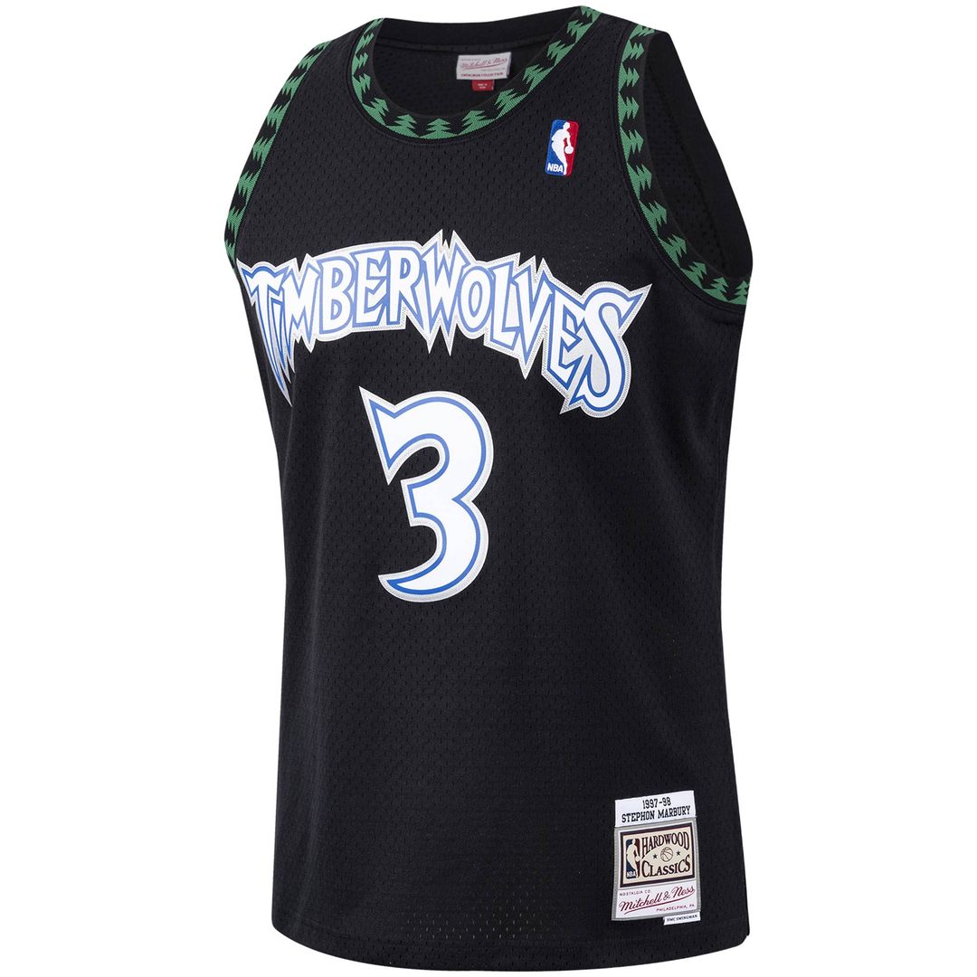 Minnesota Timberwolves Stephon Marbury Mitchell & Ness 1997/98 Hardwood Classics Swingman Jersey - Black