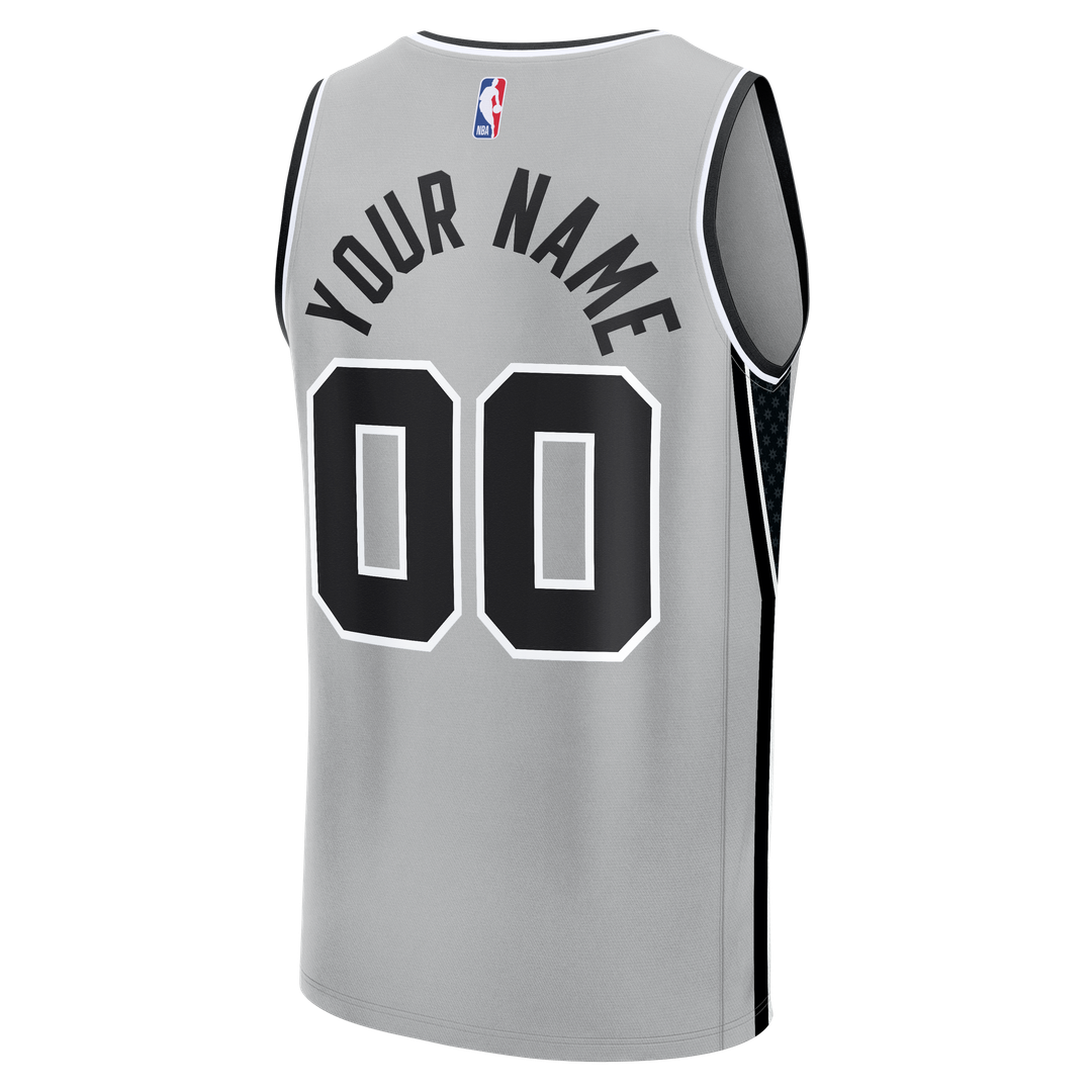San Antonio Spurs Fanatics Youth Fast Break Custom Jersey - Statement Edition - Silver