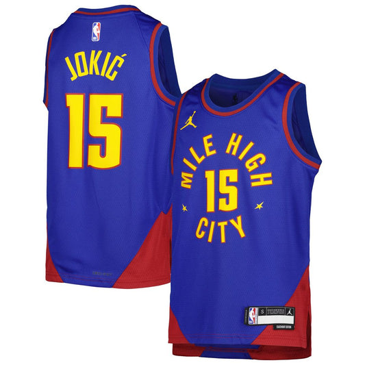 Denver Nuggets Nikola Jokic Jordan Brand Youth Swingman Jersey - Statement Edition - Blue