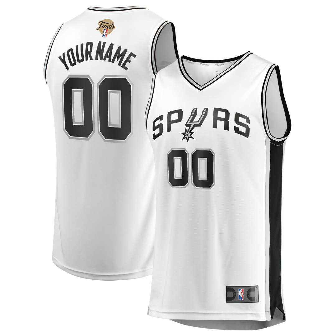 San Antonio Spurs Fanatics 2026 NBA Finals Fast Break Custom Jersey - Association Edition - White