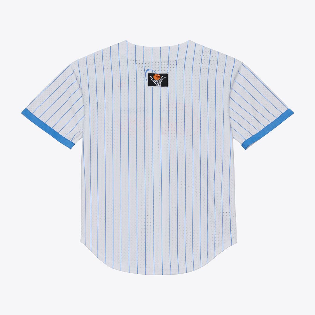 Cleveland Cavaliers Mitchell & Ness Head Coach Pinstripe Mesh Full - Button Baseball Jersey - White