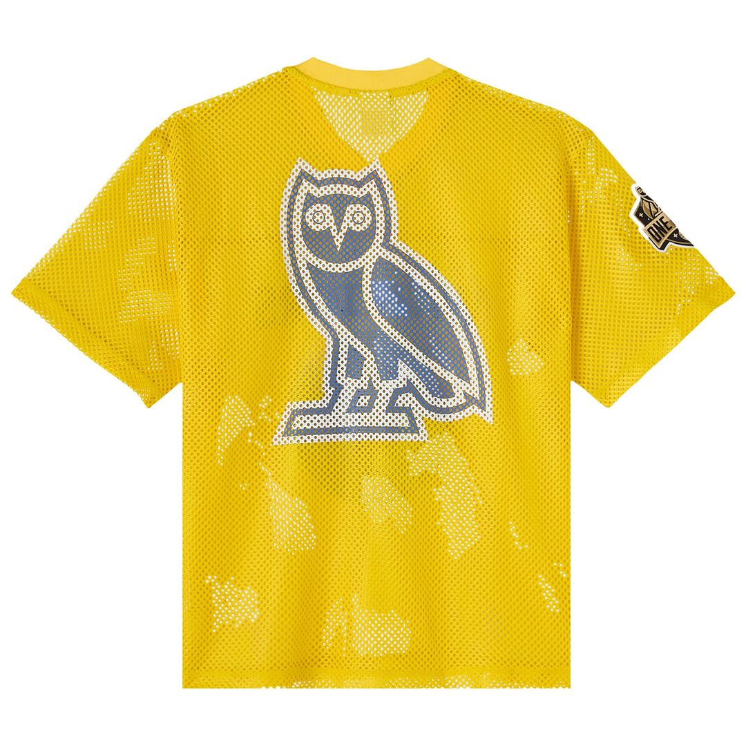 Golden State Warriors OVO x NBA Mesh Football Fashion Jersey - Gold
