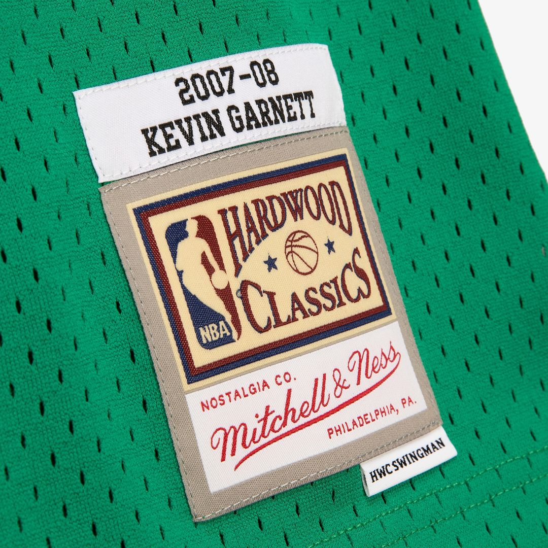 Boston Celtics Kevin Garnett Mitchell & Ness 2007 - 08 Hardwood Classics Swingman Jersey - Kelly Green
