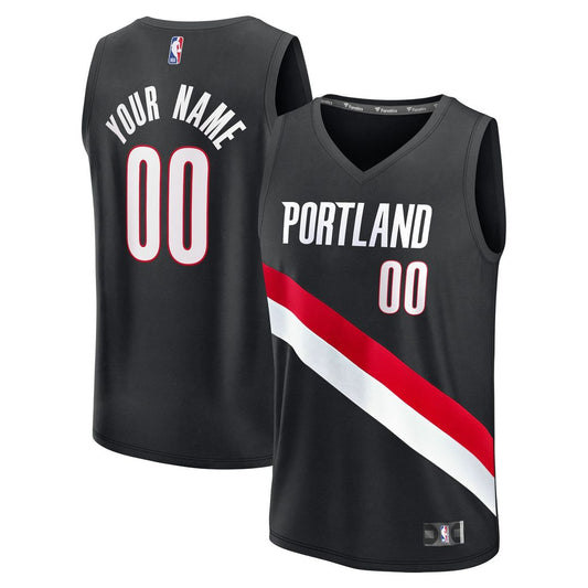 Portland Trail Blazers Fanatics Fast Break Replica Custom Jersey - Icon Edition - Black