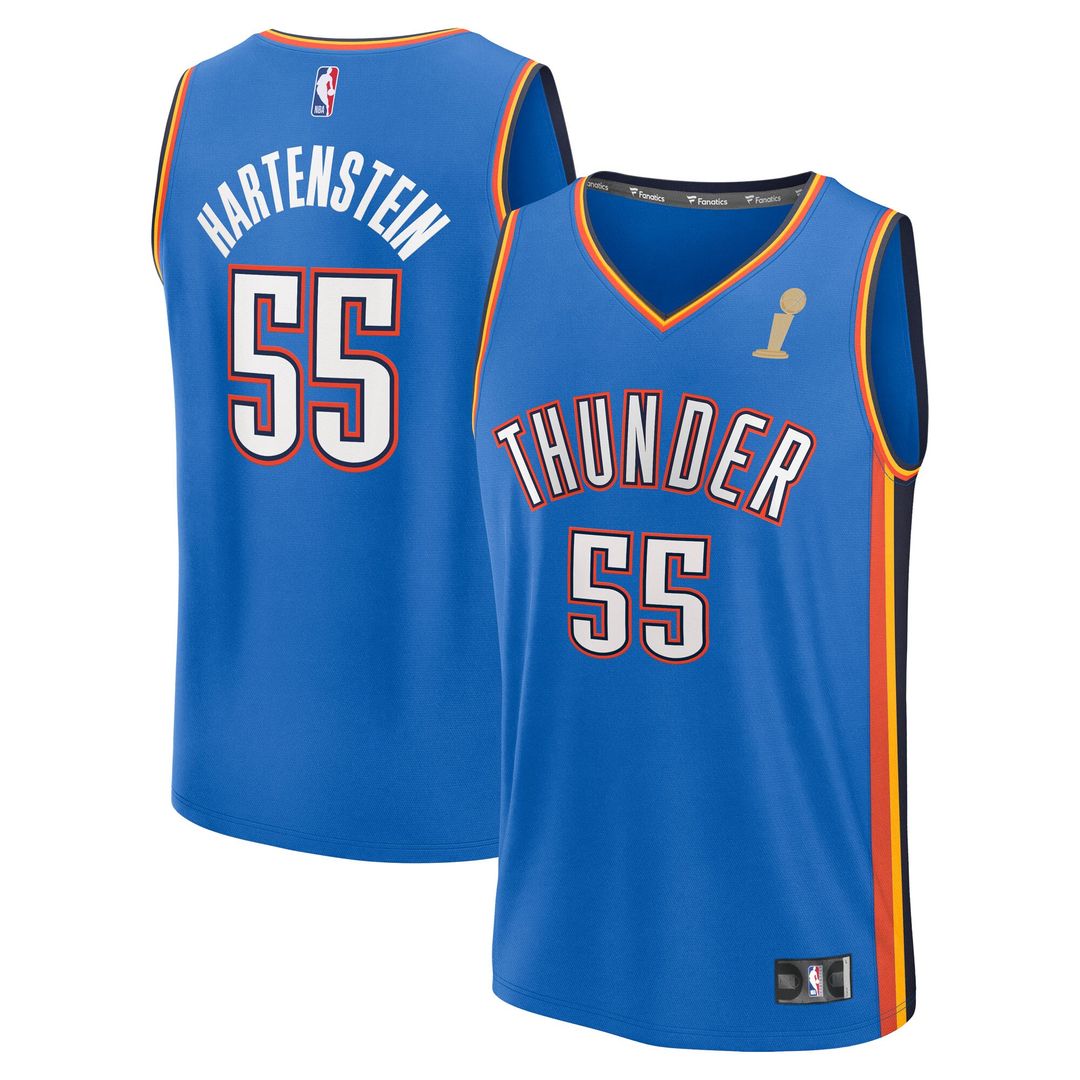 Oklahoma City Thunder Isaiah Hartenstein Fanatics Youth 2025 NBA Finals Champions Fast Break Replica Player Jersey - Blue - Icon Edition