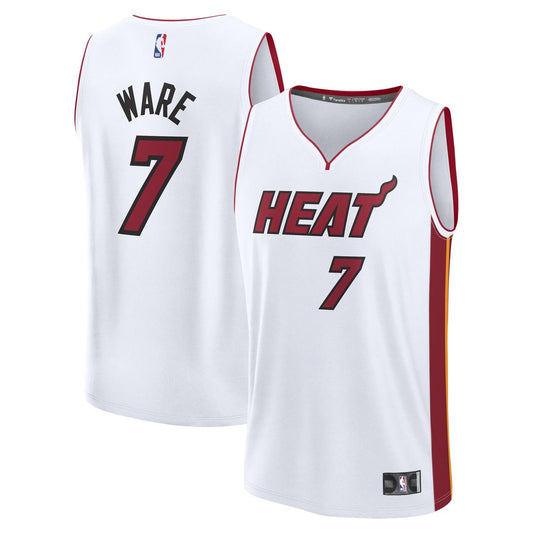 Miami Heat Kel'el Ware Fanatics Youth Fast Break Replica Player Jersey - Association - White Edition