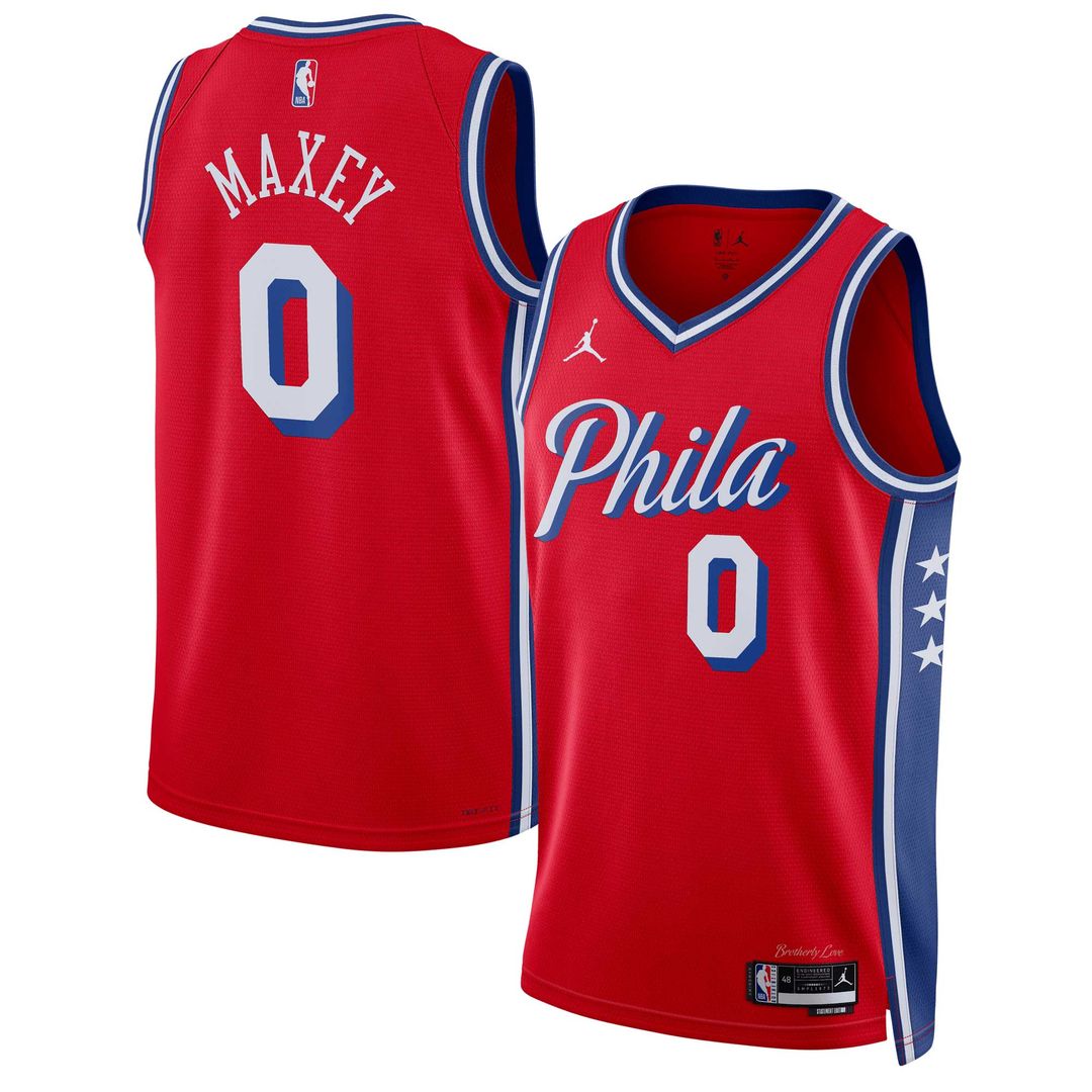 Philadelphia 76ers Tyrese Maxey Jordan Brand Unisex Swingman Jersey - Statement Edition - Red