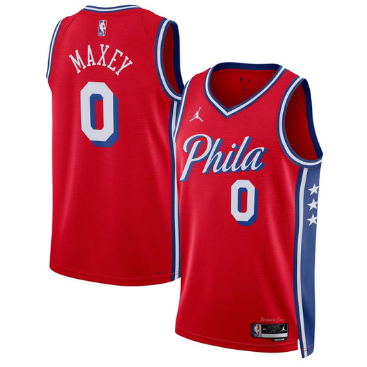 Philadelphia 76ers Tyrese Maxey Jordan Brand Unisex Swingman Jersey - Statement Edition - Red