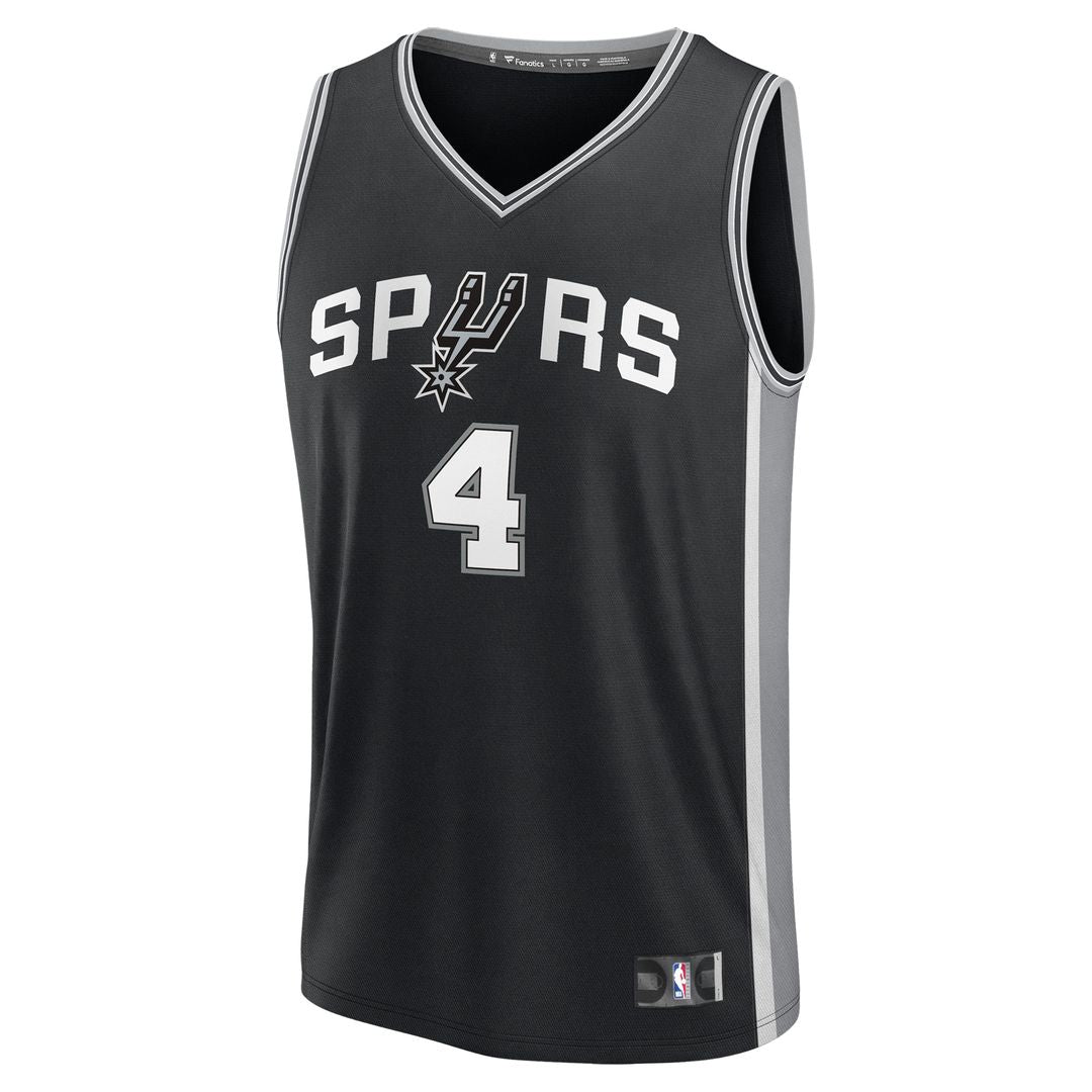 San Antonio Spurs De'Aaron Fox Fanatics Fast Break Replica Player Jersey - Icon Edition - Black