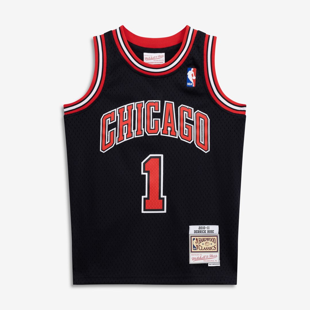 Chicago Bulls Derrick Rose Mitchell & Ness Youth 2010/11 Hardwood Classics Swingman Jersey - Black