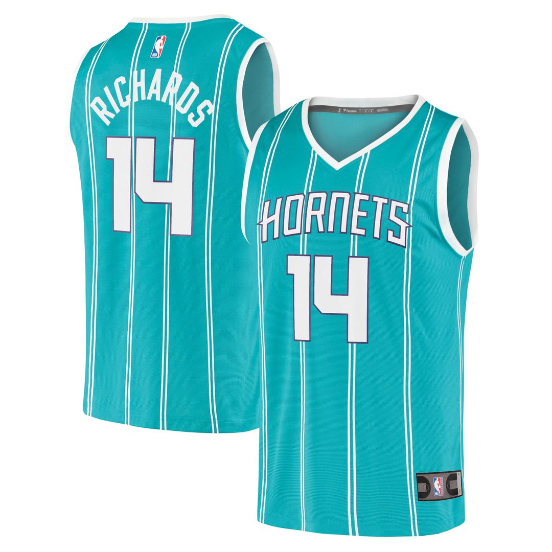 Charlotte Hornets Nick Richards Fanatics Fast Break Replica Jersey - Icon Edition - Teal
