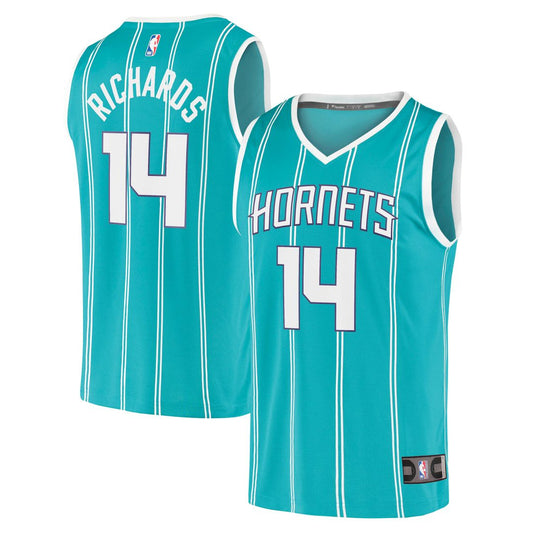 Charlotte Hornets Nick Richards Fanatics Fast Break Replica Jersey - Icon Edition - Teal
