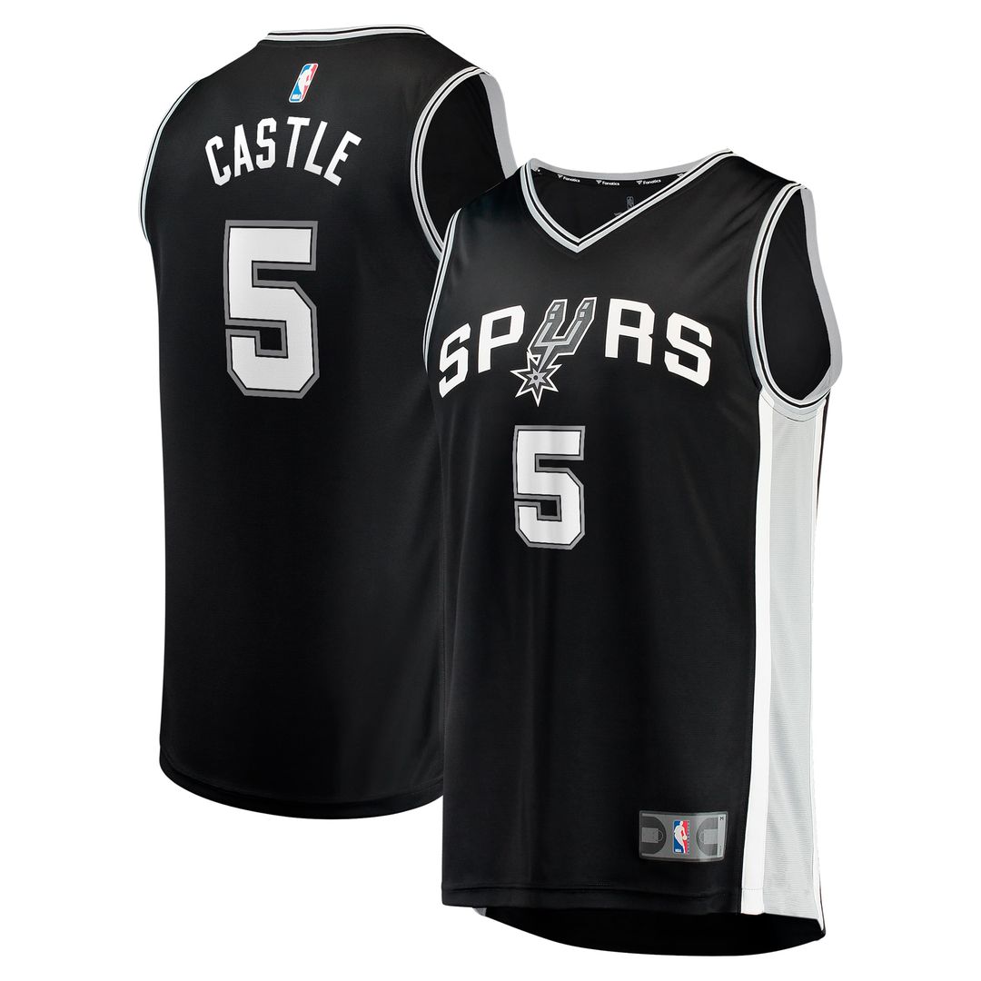 San Antonio Spurs Stephon Castle Fanatics 2024 NBA Draft Fast Break Player Jersey - Icon Edition - Black