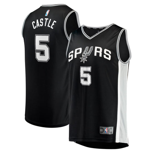 San Antonio Spurs Stephon Castle Fanatics 2024 NBA Draft Fast Break Player Jersey - Icon Edition - Black