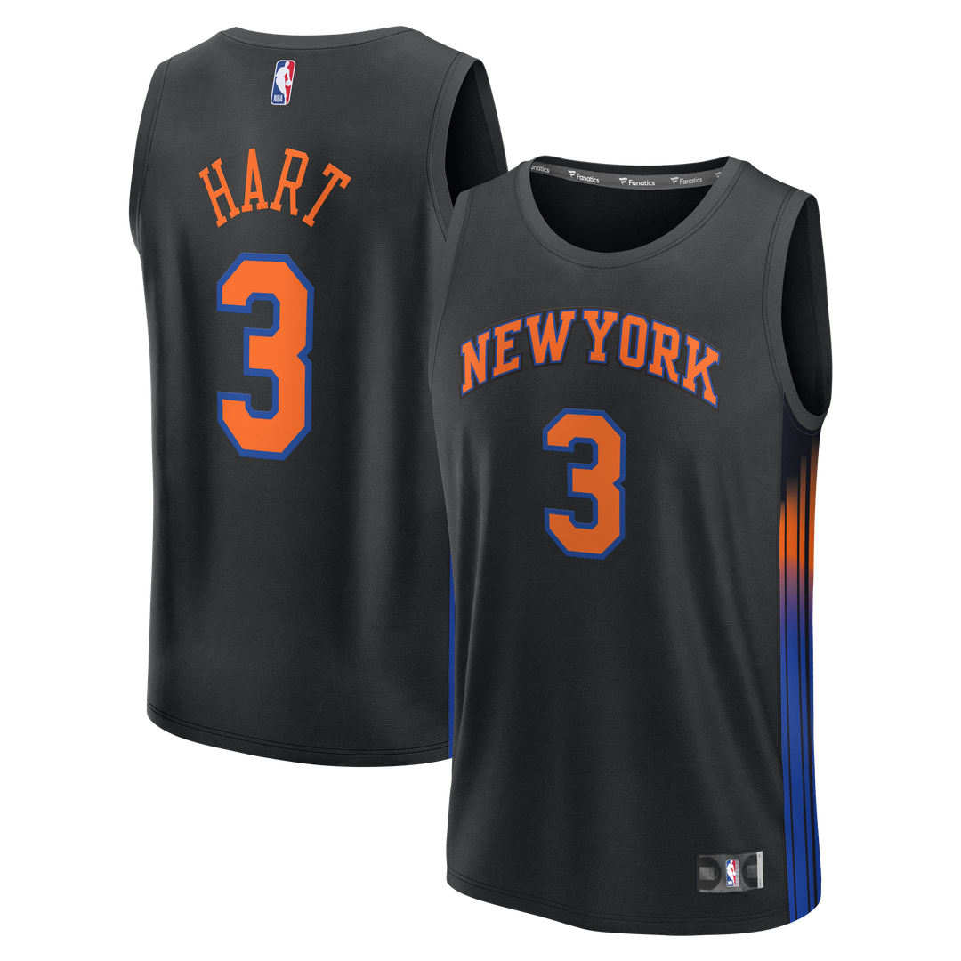New York Knicks Josh Hart Fanatics Youth Fast Break Jersey - Statement Edition - Black