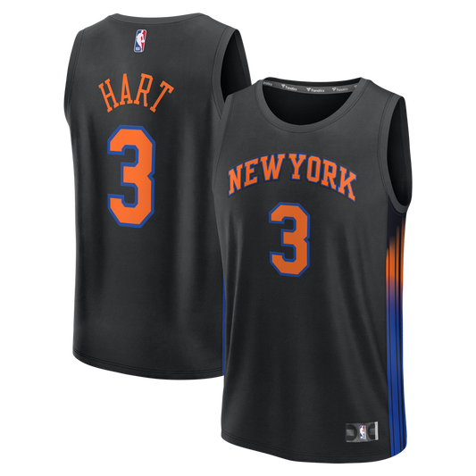 New York Knicks Josh Hart Fanatics Youth Fast Break Jersey - Statement Edition - Black