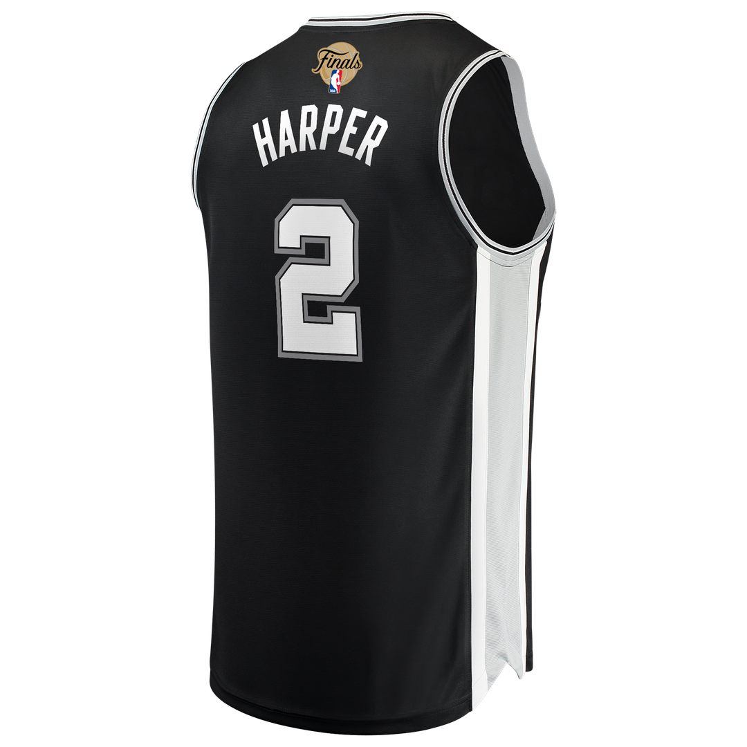San Antonio Spurs Dylan Harper Fanatics 2026 NBA Finals Patch Fast Break Jersey - Icon Edition - Black
