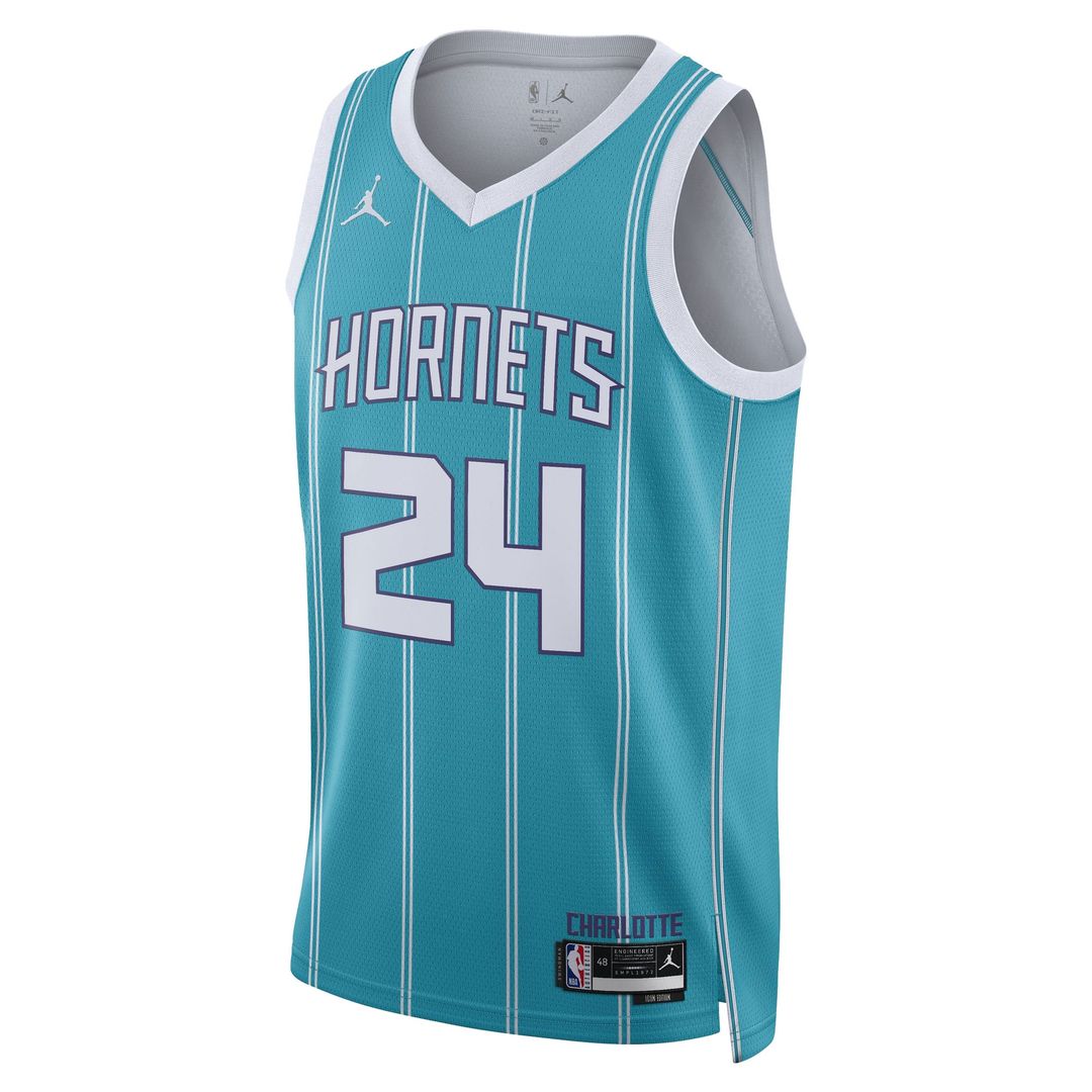 Charlotte Hornets Brandon Miller Nike Unisex NBA Draft Swingman Jersey - Icon Edition - Teal