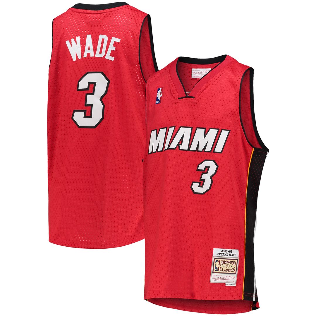 Miami Heat Dwyane Wade Mitchell & Ness Youth 2005/06 Hardwood Classics Swingman Jersey - Red