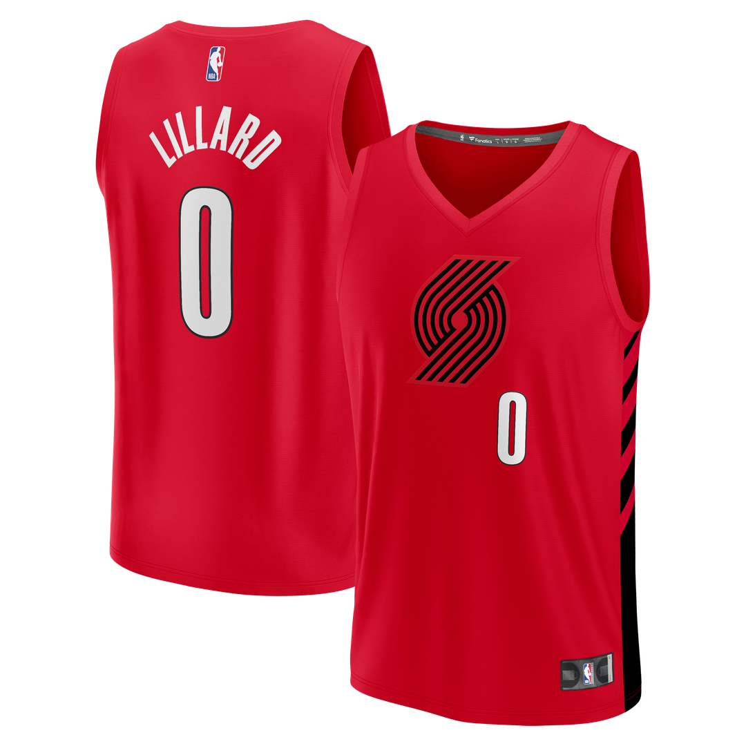 Portland Trail Blazers Damian Lillard Fanatics Fast Break Replica Jersey - Red - Statement Edition