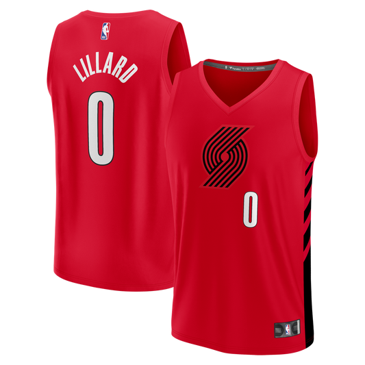 Portland Trail Blazers Damian Lillard Fanatics Fast Break Replica Jersey - Red - Statement Edition