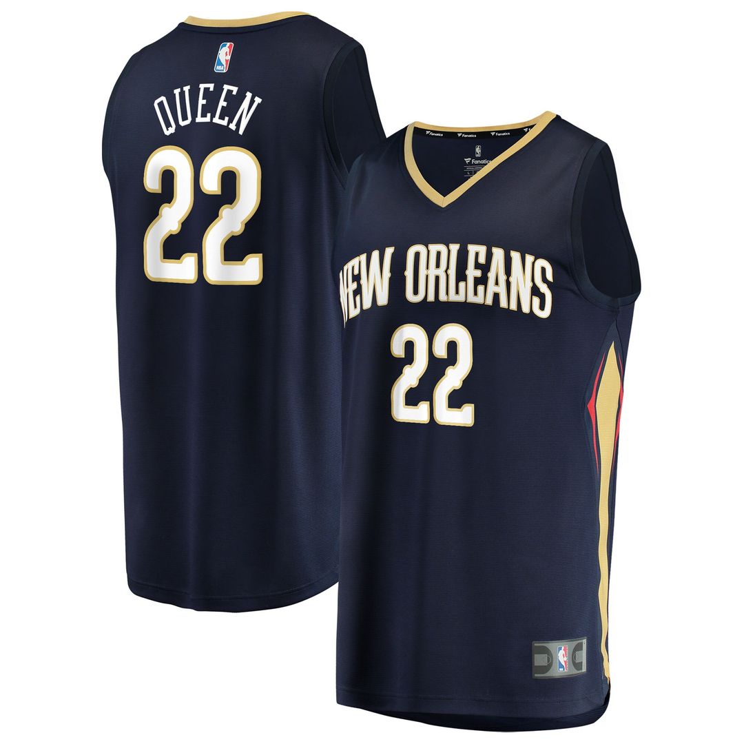 New Orleans Pelicans Derik Queen Fanatics Fast Break Replica Jersey - Navy - Icon Edition