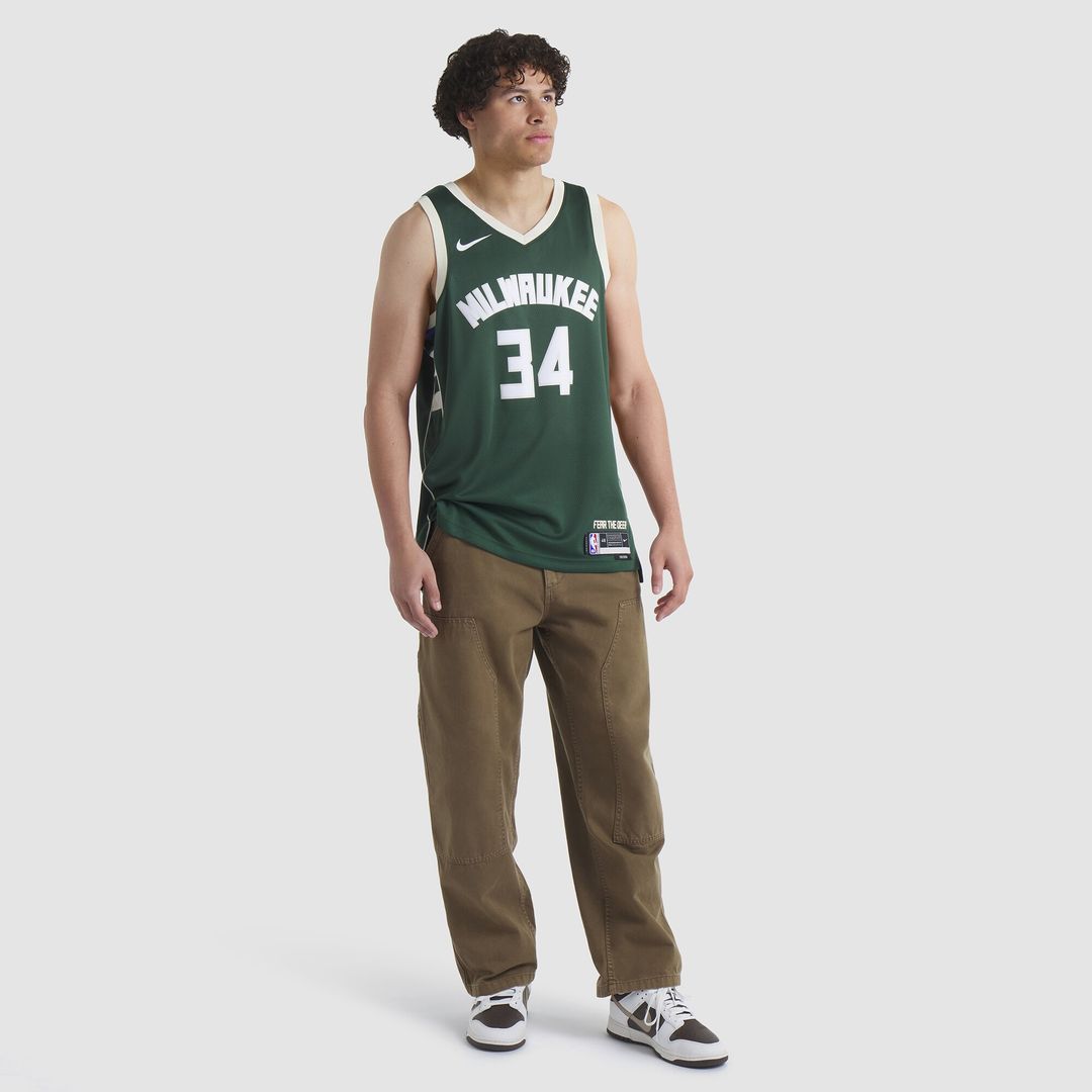 Milwaukee Bucks Giannis Antetokounmpo Nike Unisex Swingman Jersey - Icon Edition - Hunter Green