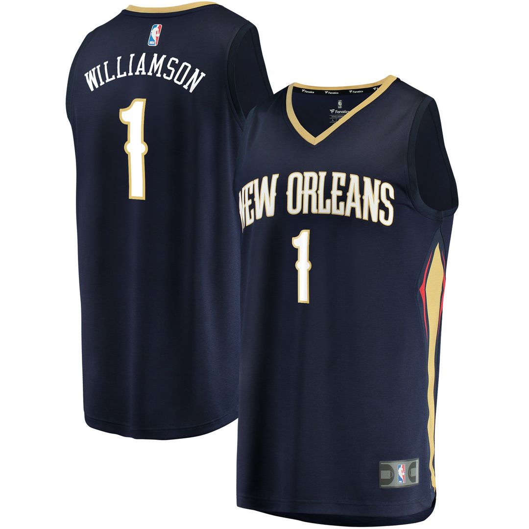 New Orleans Pelicans Zion Williamson Fanatics Replica Fast Break Jersey Navy - Icon Edition