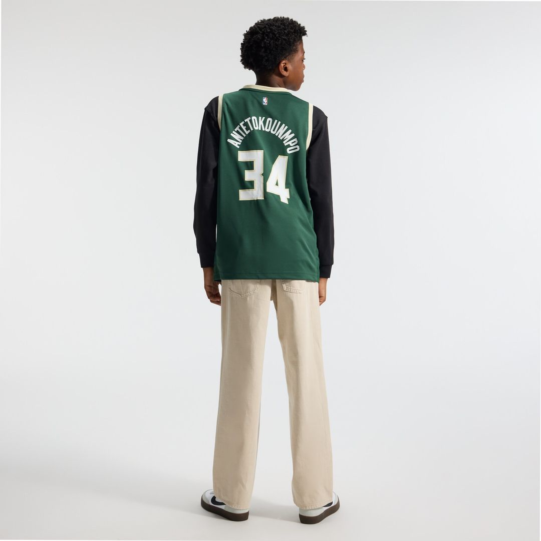 Milwaukee Bucks Giannis Antetokounmpo Fanatics Youth Fast Break Replica Player Jersey - Icon Edition - Hunter Green