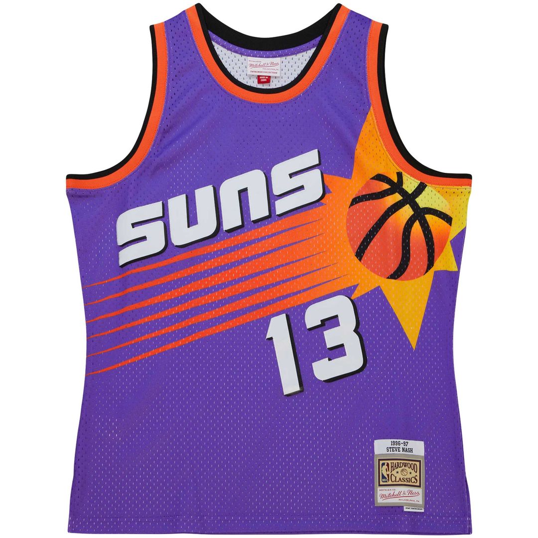 Phoenix Suns Steve Nash Mitchell & Ness Hardwood Classics 1996/97 Tropical Swingman Jersey - Purple