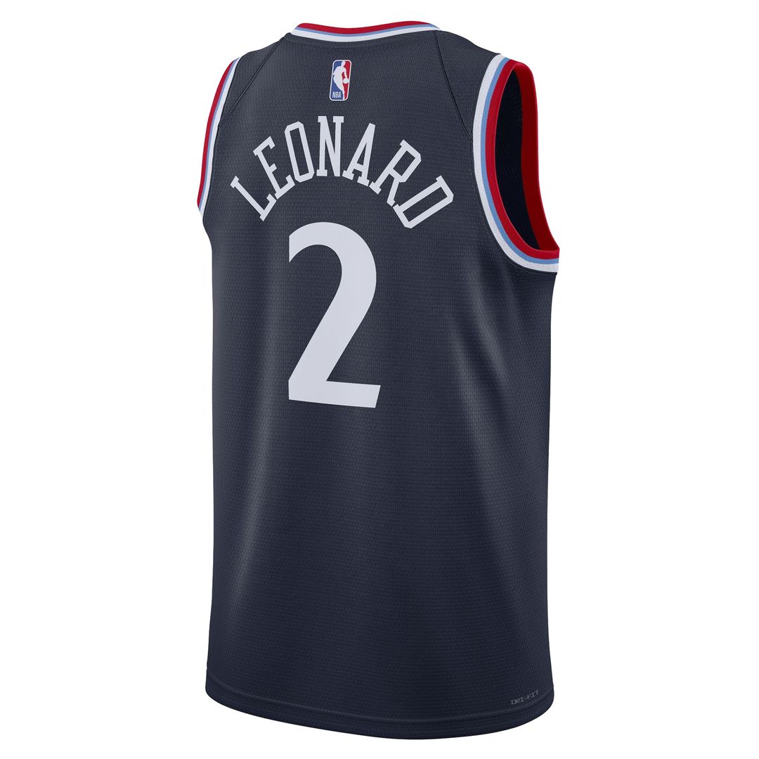 LA Clippers Kawhi Leonard Nike Unisex 2024/25 Swingman Jersey - Navy - Icon Edition