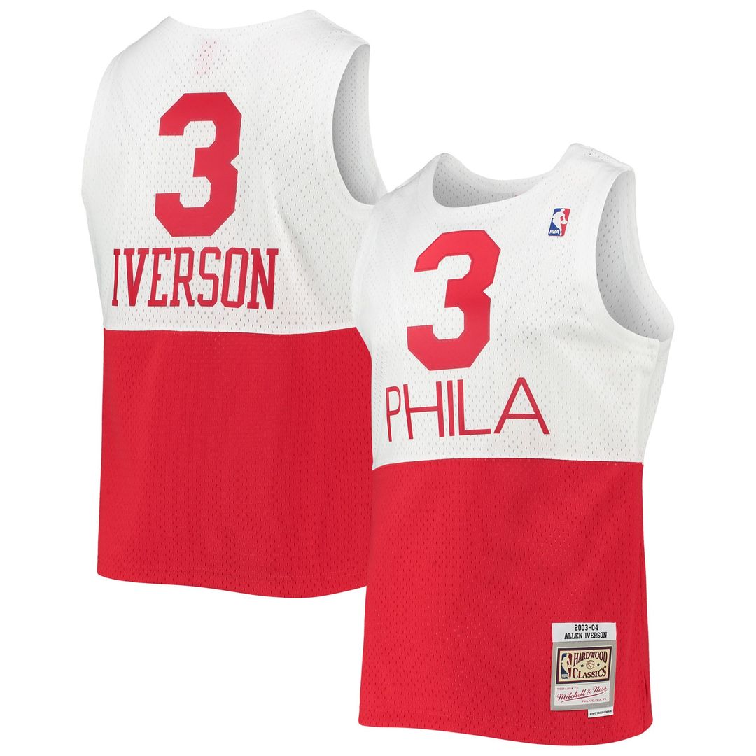 Philadelphia 76ers Allen Iverson Mitchell & Ness 2003/2004 Hardwood Classics Swingman Jersey - White