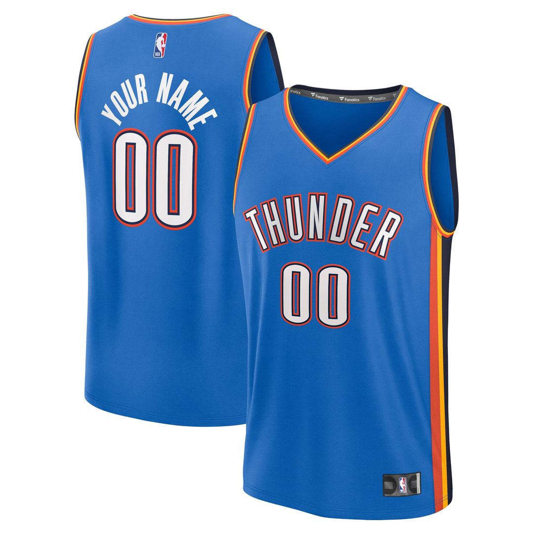 Oklahoma City Thunder Fanatics Youth Fast Break Custom Replica Jersey - Blue - Icon Edition