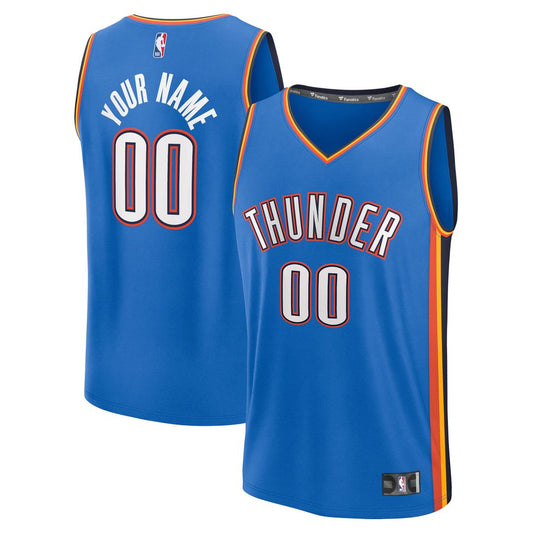 Oklahoma City Thunder Fanatics Youth Fast Break Custom Replica Jersey - Blue - Icon Edition