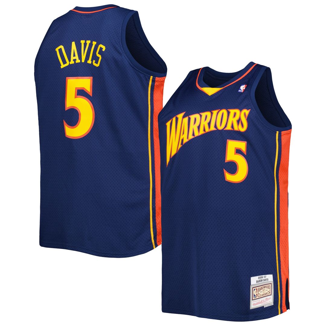 Golden State Warriors Baron Davis Mitchell & Ness Big & Tall Hardwood Classics 2006/07 Swingman Jersey - Navy