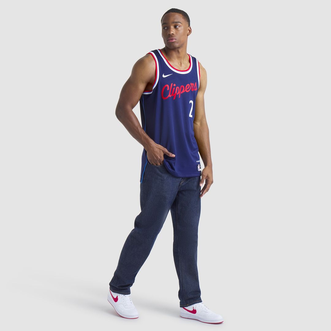 LA Clippers Kawhi Leonard Nike Unisex 2024/25 Swingman Jersey - Navy - Icon Edition