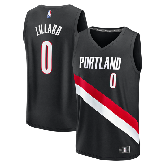Portland Trail Blazers Damian Lillard Fanatics Youth Fast Break Replica Jersey - Black - Icon Edition