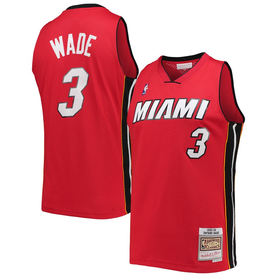 Miami Heat Dwyane Wade Mitchell & Ness Hardwood Classics Swingman Jersey - Red