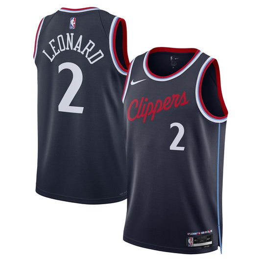 LA Clippers Kawhi Leonard Nike Unisex 2024/25 Swingman Jersey - Navy - Icon Edition