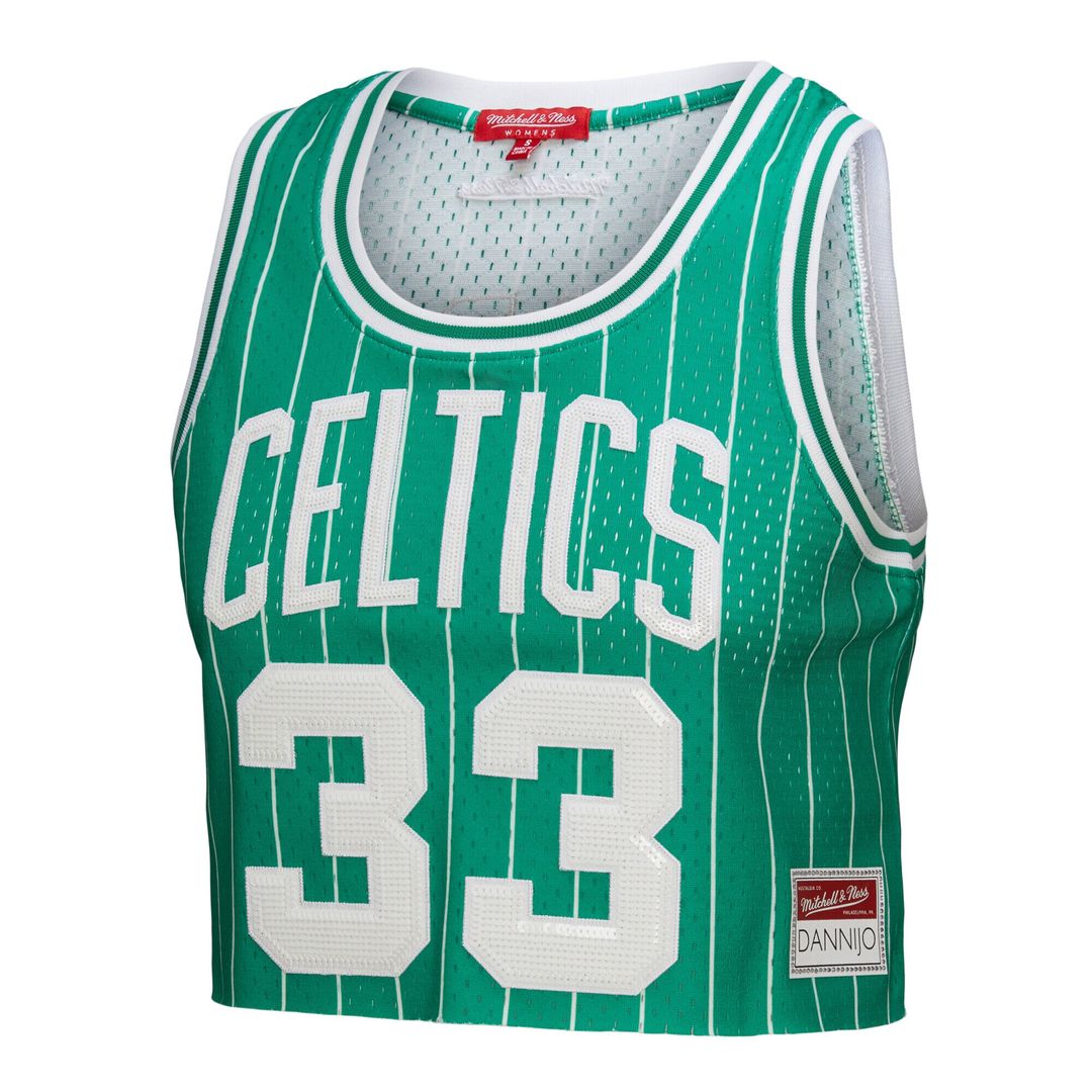Boston Celtics Larry Bird Mitchell & Ness x DANNIJO Women's Fashion Cropped Basketball Jersey - Kelly Green