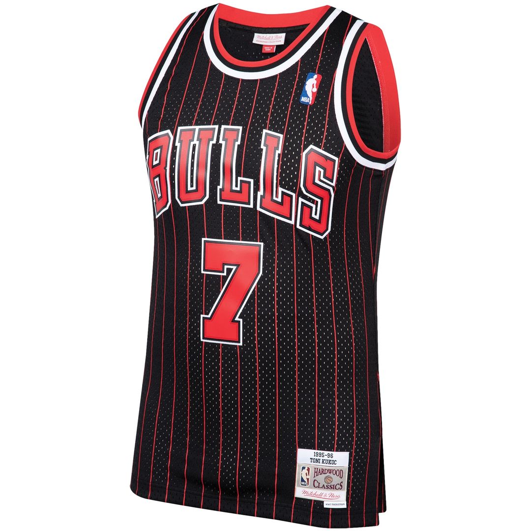 Chicago Bulls Toni Kukoc Mitchell & Ness 1995/96 Hardwood Classics Swingman Jersey - Black