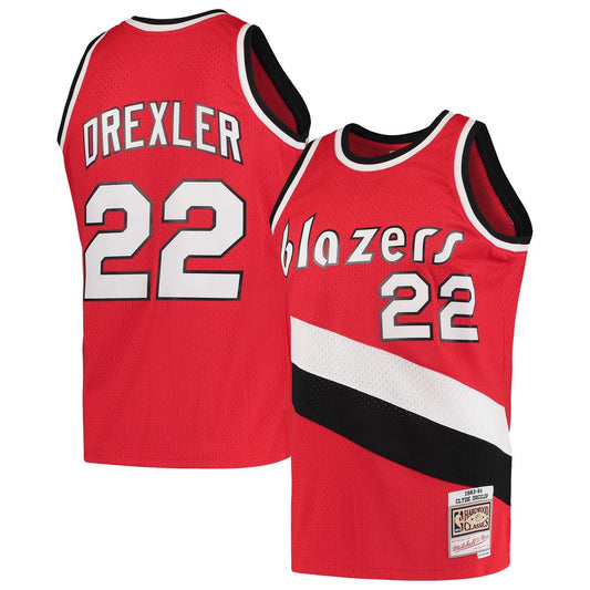 Portland Trail Blazers Clyde Drexler Mitchell & Ness 1983/84 Hardwood Classics Swingman Jersey - Red