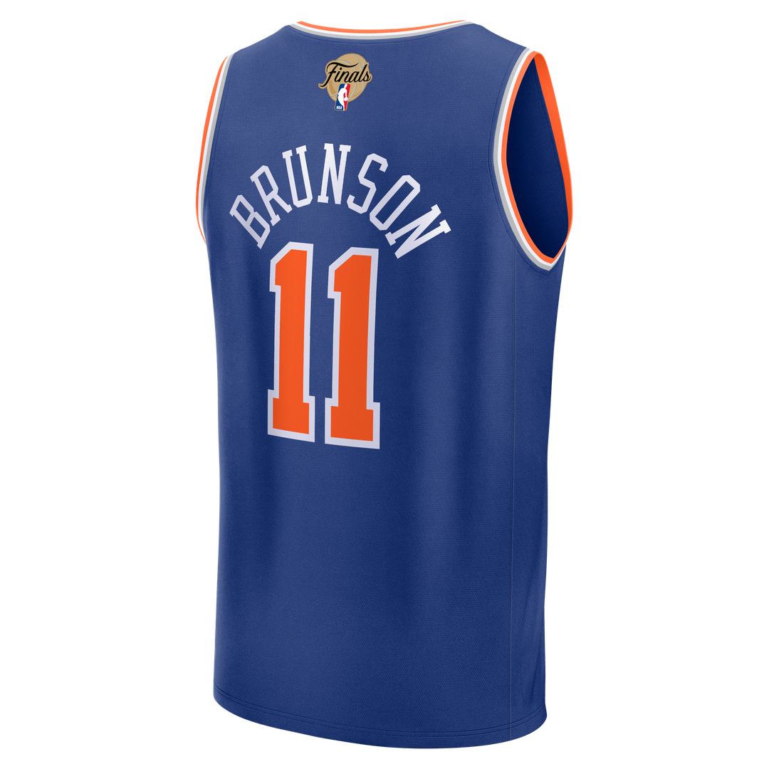 New York Knicks Jalen Brunson Fanatics Youth 2026 NBA Finals Patch Fast Break Jersey - Blue - Icon Edition