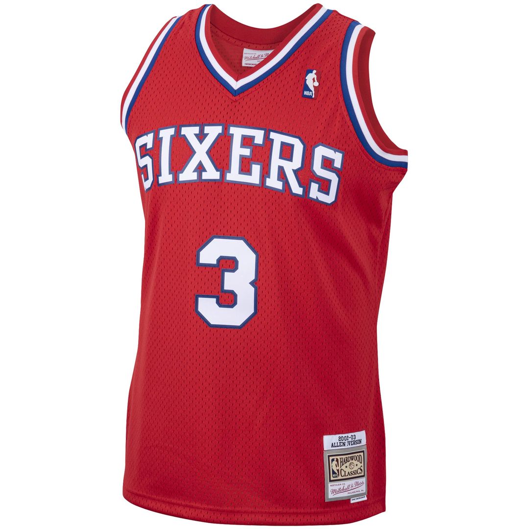 Philadelphia 76ers Allen Iverson Mitchell & Ness 2002/03 Hardwood Classics Swingman Jersey - White