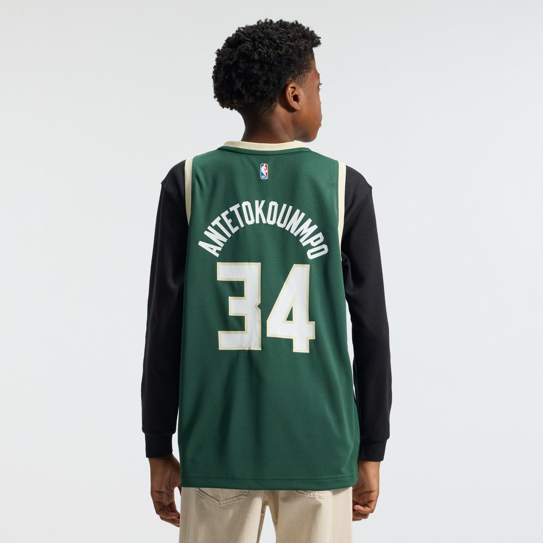 Milwaukee Bucks Giannis Antetokounmpo Fanatics Youth Fast Break Replica Player Jersey - Icon Edition - Hunter Green
