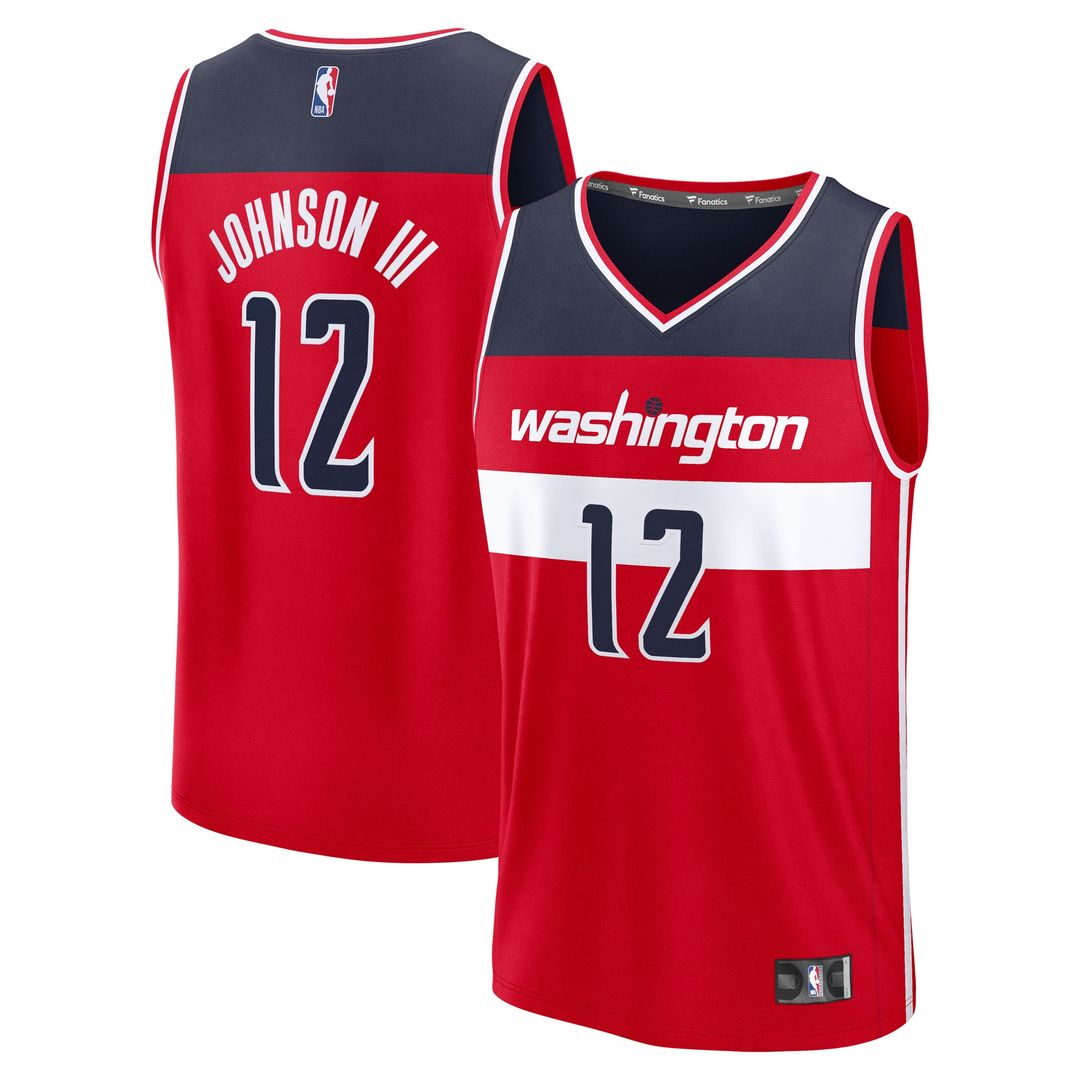 Washington Wizards Tre Johnson III Fanatics 2025 NBA Draft First Round Pick Fast Break Replica Jersey - Icon Edition - Red