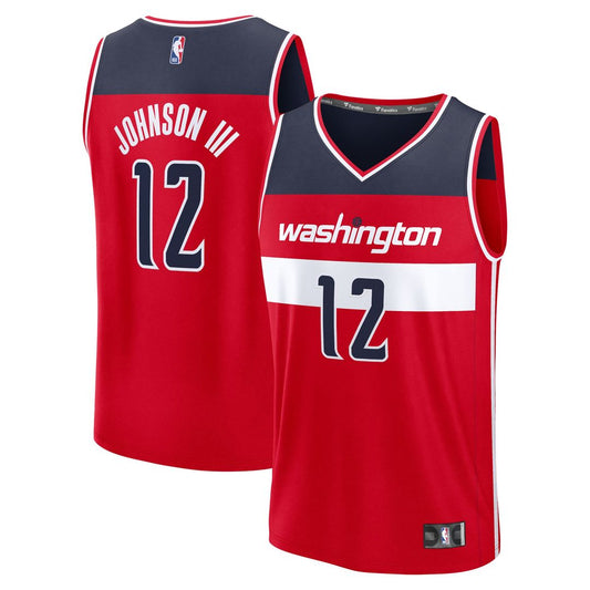 Washington Wizards Tre Johnson III Fanatics 2025 NBA Draft First Round Pick Fast Break Replica Jersey - Icon Edition - Red